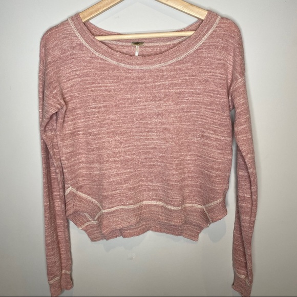 Free People Pink Crew Neck Knit Top - Picture 2 of 10